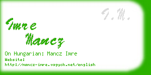 imre mancz business card